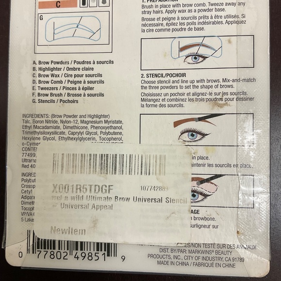 Wet N Wild Ultimate Brow Universal Stencil Kit C985A New - Read - Picture 4 of 8